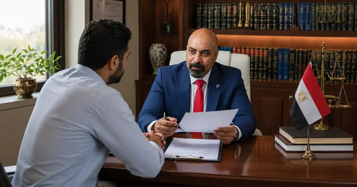 أفضل محامي شركات في مصر أثناء مراجعة ملف قانوني خاص بتأسيس الشركات ونزاعات الشركاء داخل مكتب محاماة