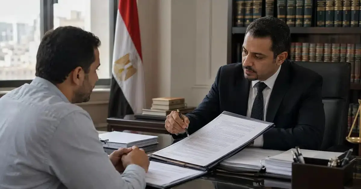 محامي متخصص في الطعن بالنقض في مصر يشرح للعميل الحكم وأسباب الطعن قبل اتخاذ الإجراء القانوني