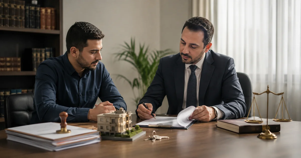 مراجعة قانونية لعقد بيع عقاري مع مستندات ومفاتيح توضح الفرق بين دعوى صحة ونفاذ وصحة التوقيع