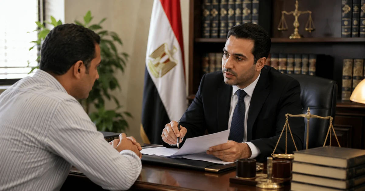 عامل يراجع مستندات دعوى الفصل التعسفي مع محامي قضايا عمالية