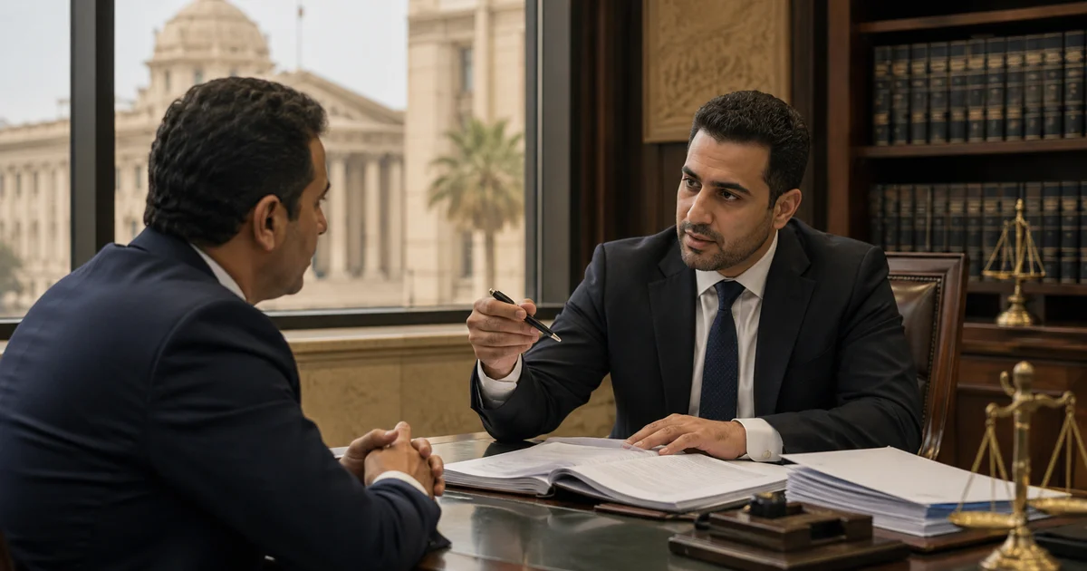 استشارة قانونية بين محامٍ وموكل حول الانتقال من الاستئناف إلى النقض في مصر