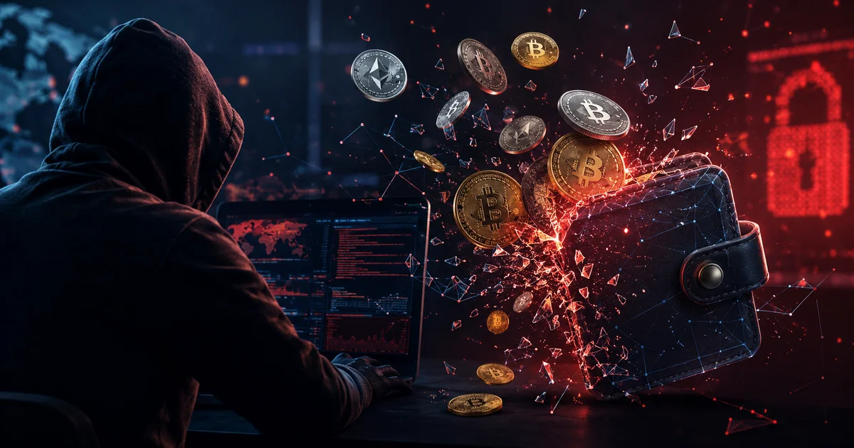 سرقة العملات الرقمية من محفظة إلكترونية عبر اختراق أو وصول غير مشروع