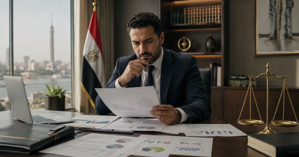 مستثمر يراجع مستندات وبيانات مالية ضمن نزاع مع صندوق استثمار في مصر