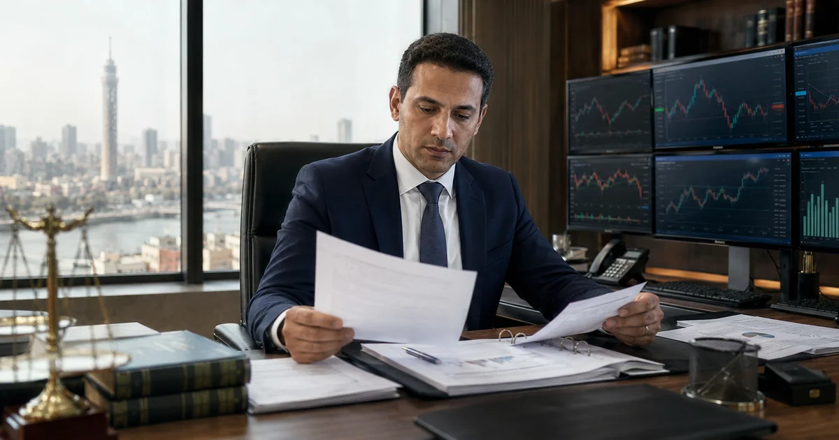 محامي سوق المال يراجع مستندات التداول والاستثمار وقضايا البورصة في مصر