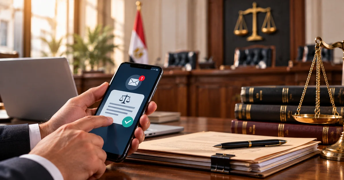 التقرير الفني لإثبات وصول إعلان المتهم إلكترونيًا وفق قرار وزير العدل رقم 4746 لسنة 2026