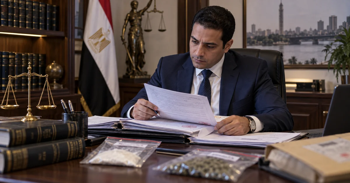 محامي قضايا مخدرات يراجع محاضر الضبط والأحراز والتقارير الفنية في القضية