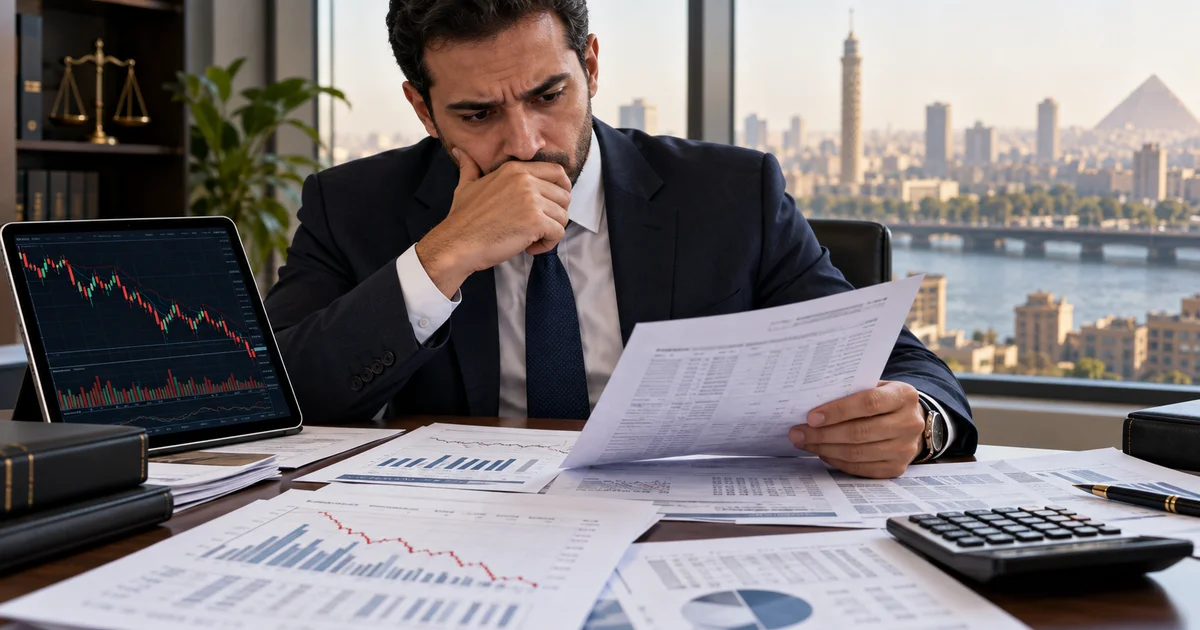مستثمر يراجع كشوف الحساب وأوامر التداول بعد خسارة مرتبطة بشركة السمسرة