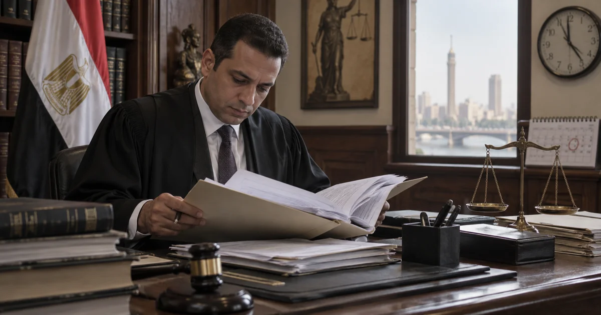 محامٍ يراجع أوامر الحبس ومدد التجديد قبل جلسة تجديد الحبس الاحتياطي